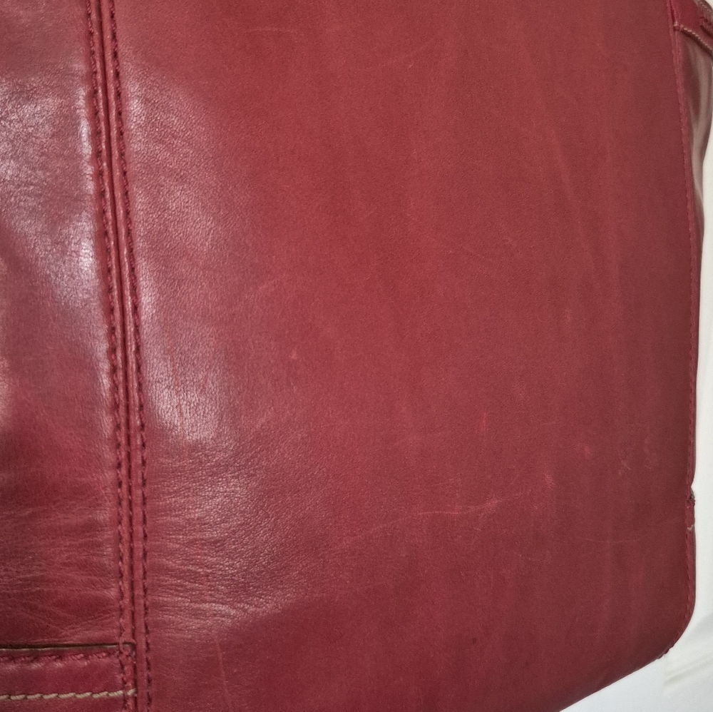 Coach Burgundy Red Leather Carryall Gallery Tote With Gold Hardward 2007 - Picture 11 of 16